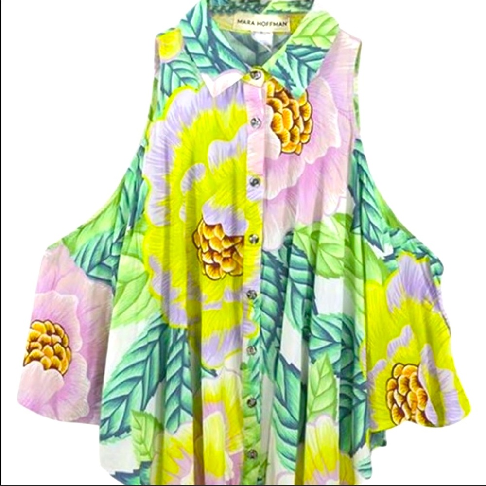 Mara Hoffman Cold Shoulder Floral Top